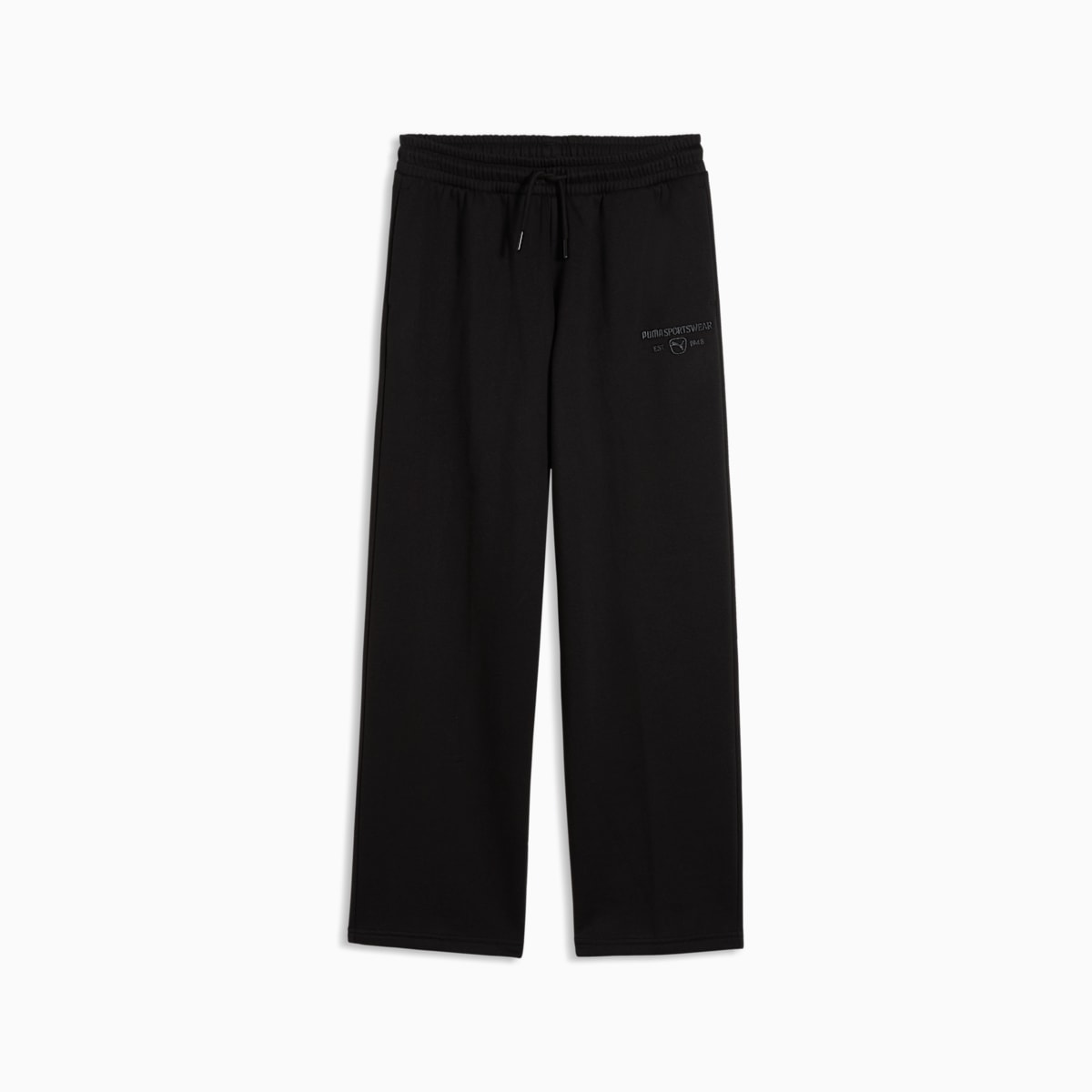 PUMA Class Straight Leg Fleece Pants Youth - PUMA Black - front on white background