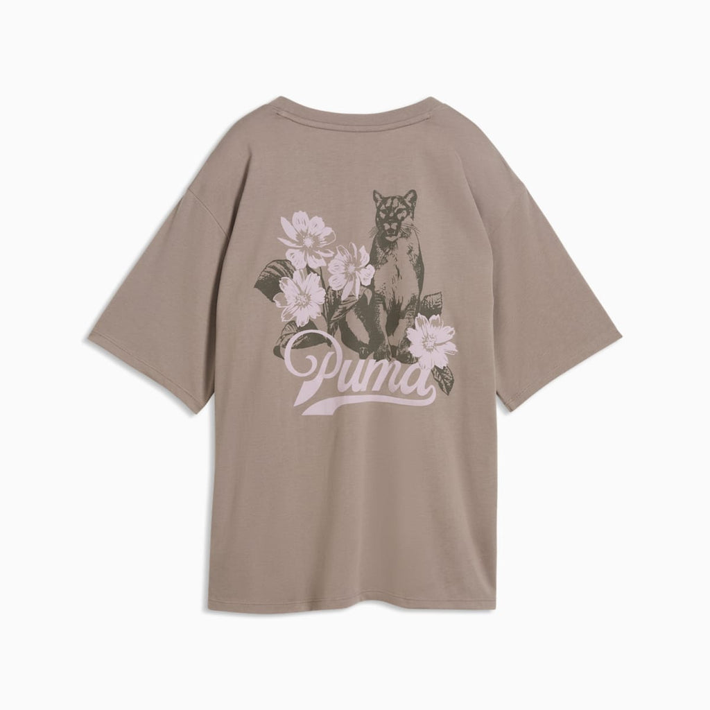 PUMA Women's Training T-Shirt - Mouse Gray - back on white background