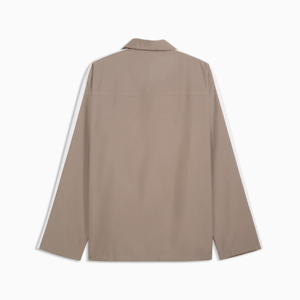 T7 Relaxed Overshirt Men - Mouse Gray - back on white background