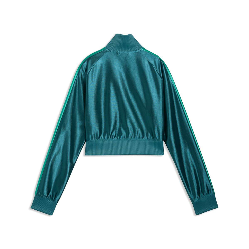 FUTURE.PUMA.ARCHIVE T7 Slim Cropped Track Jacket Women - Emerald Ice back view