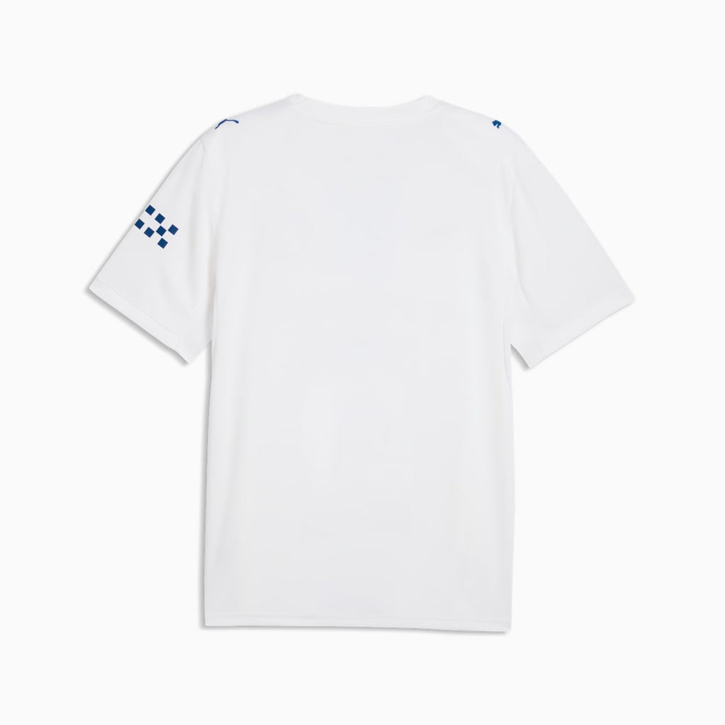 Manchester City Third Men's Soccer Jersey - PUMA White-Blazing Blue - back on white background