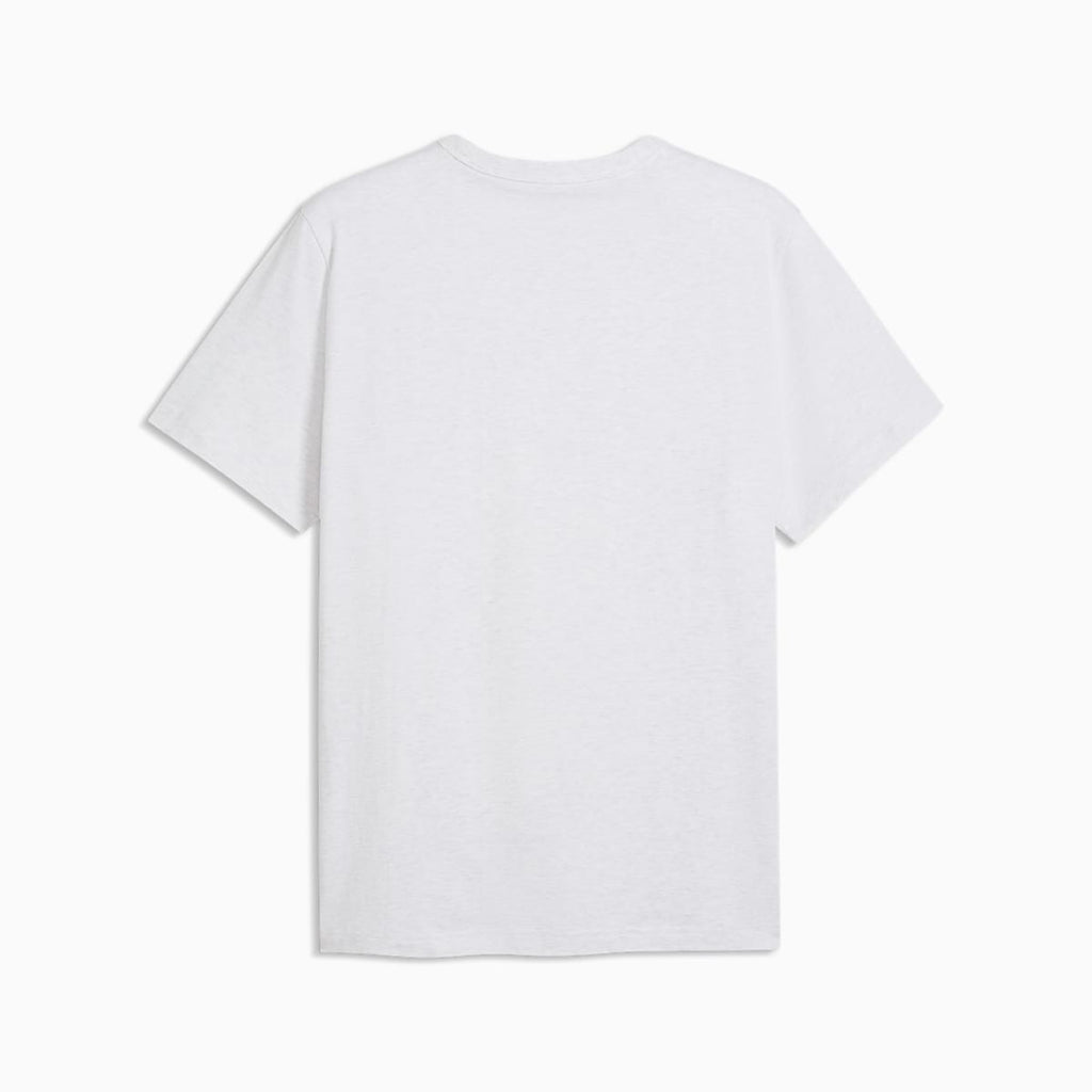 Essentials Men's Elevated Tee - White Glow Heather - back on white background