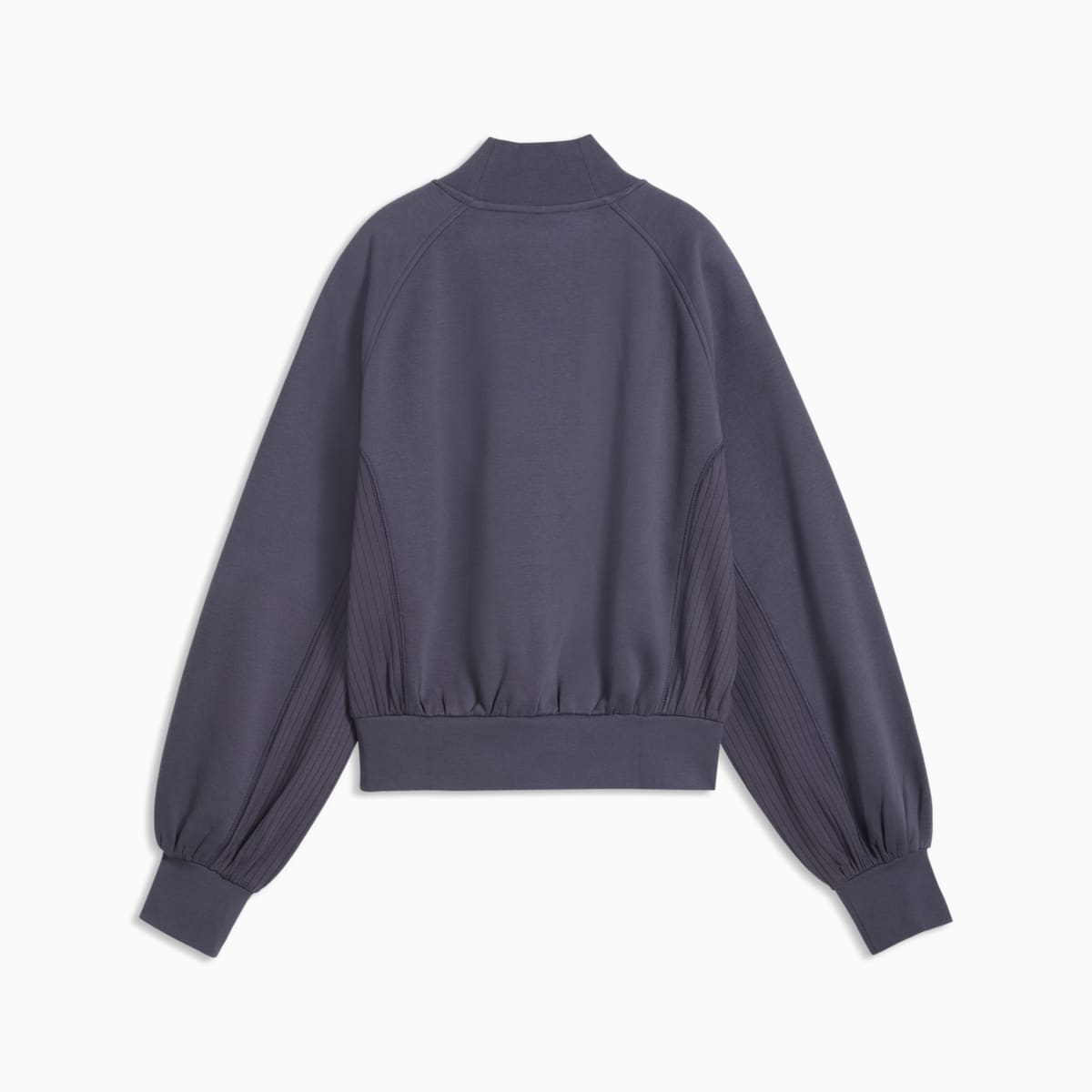 HER Relaxed Mock Neck Crew Women's Sweatshirt - Inky Depths - back on white background