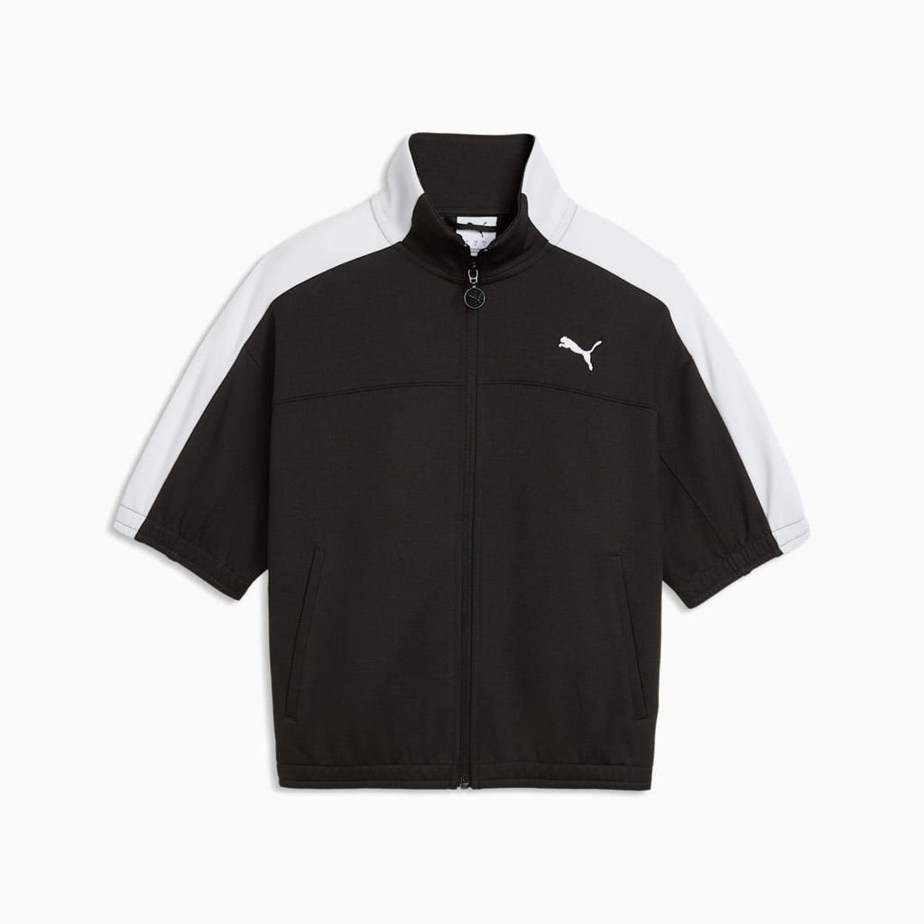 T7 Short-Sleeve Full-Zip Jacket Women - PUMA Black front view