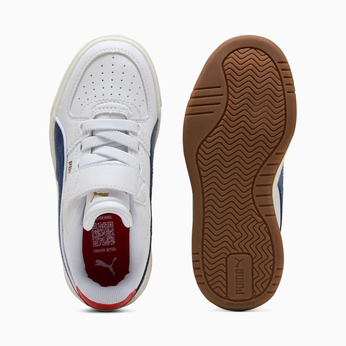 PUMA Caven III Retro AC+ PS Kids Sneakers - White - Side Profile - Medial
