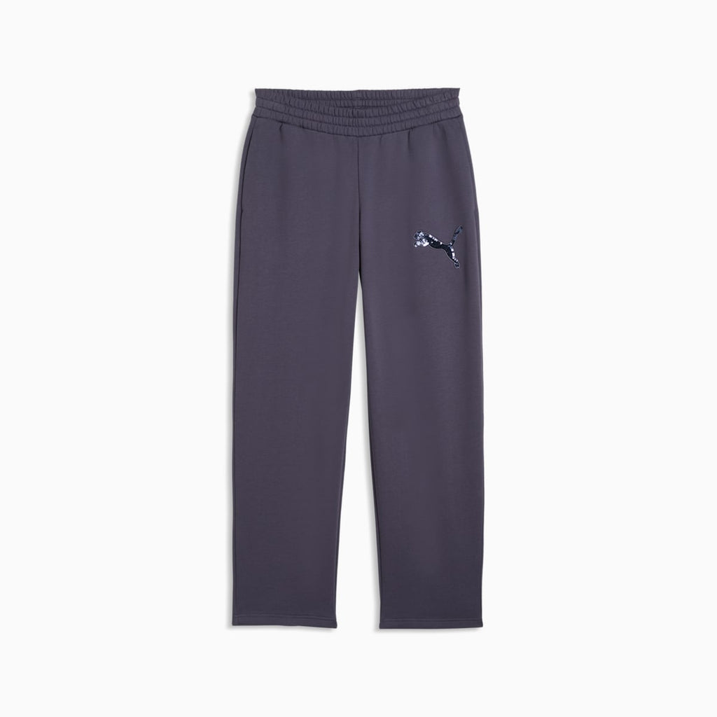 Essentials Sequins Fleece Comfort Pants Women - Inky Depths - front on white background