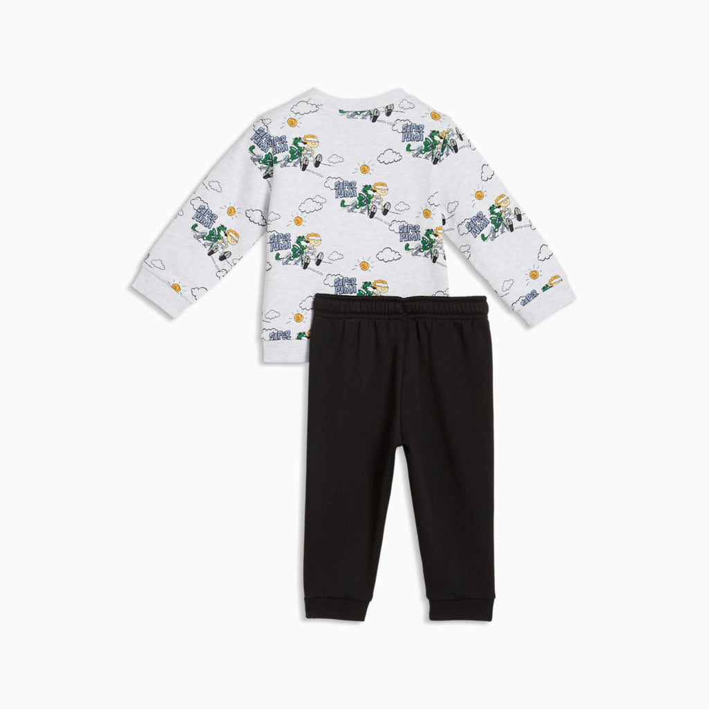 PUMA Toddlers Tracksuit - White Glow Heather - back on white background