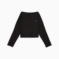 CLOUDSPUN Rib Slouchy Long-Sleeve Tee Women - PUMA Black front view