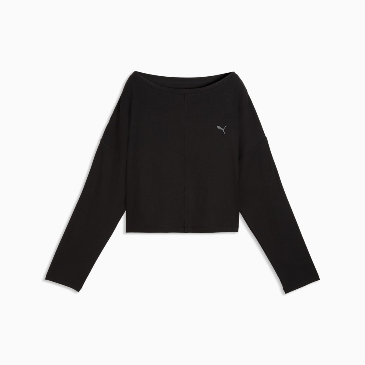 CLOUDSPUN Rib Slouchy Long-Sleeve Tee Women - PUMA Black front view
