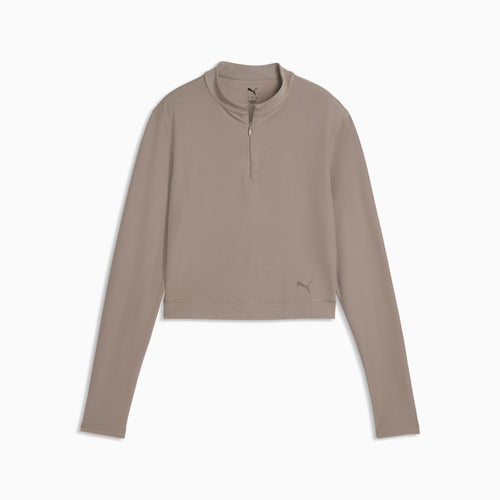 Cloudspun Ultra Soft Women's Quarter-Zip Training Top - Mouse Gray - front on white background