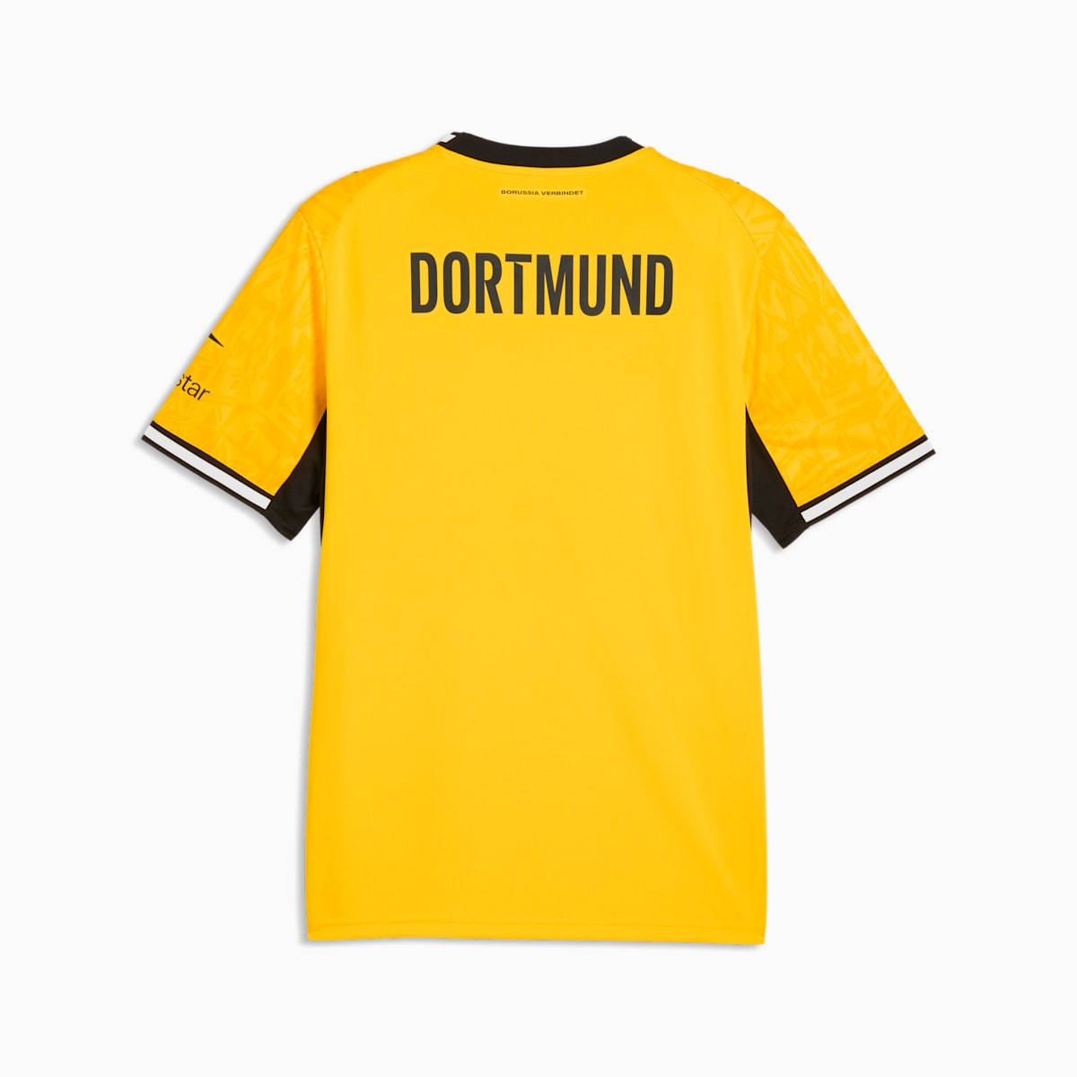 Borussia Dortmund Home Men's Soccer Jersey - Faster Yellow-PUMA Black - back on white background