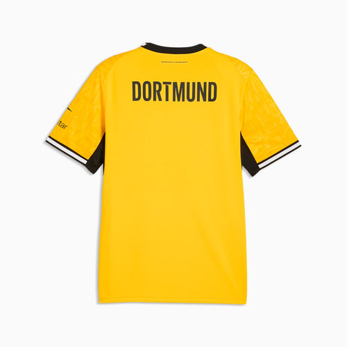 Borussia Dortmund Home Men's Soccer Jersey - Faster Yellow-PUMA Black - back on white background
