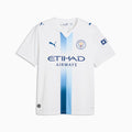 Manchester City Third Men's Soccer Jersey - PUMA White-Blazing Blue - front on white background