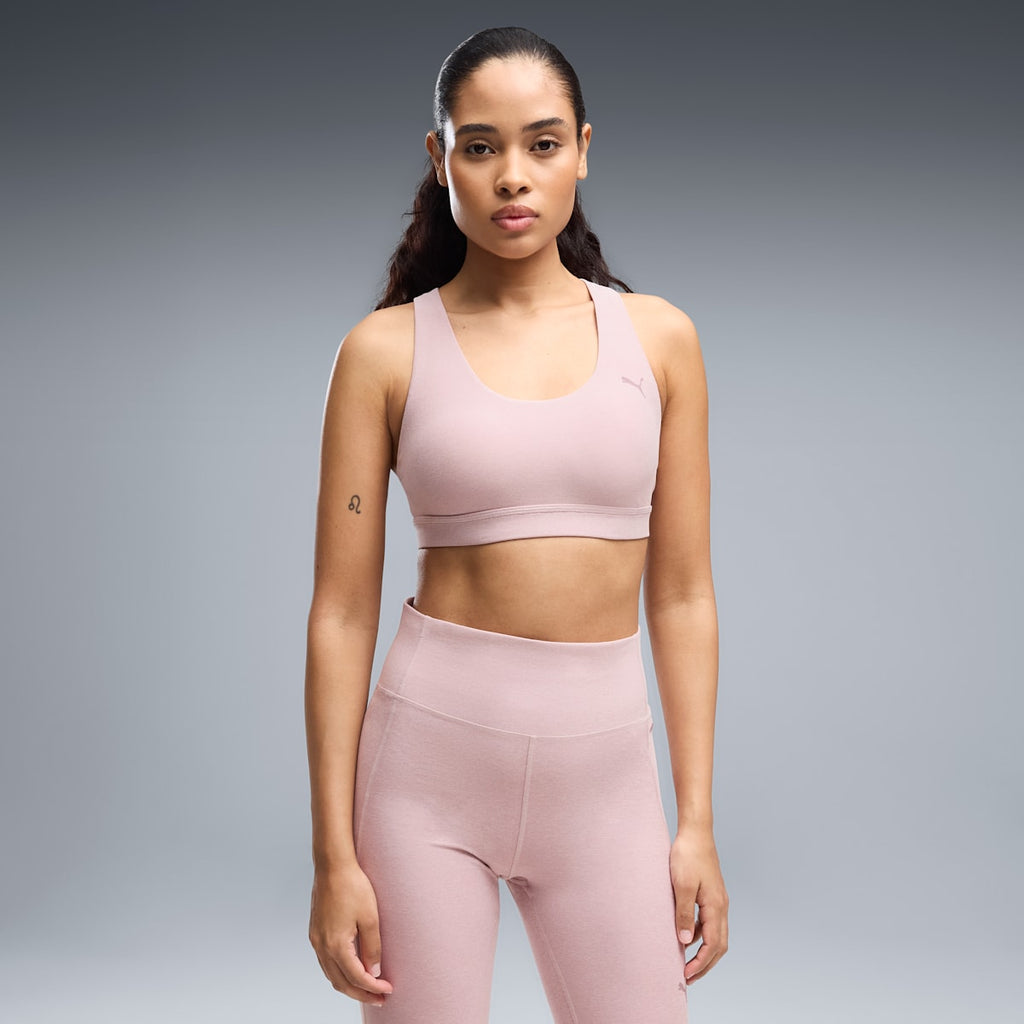 Cloudspun Ultra Soft Women's Mid Impact Sports Bra - Misty Pink Heather - on model