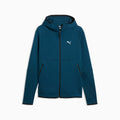 PUMATECH Elevated Slim Full-Zip Hoodie Men - Midnight Petrol - front on white background