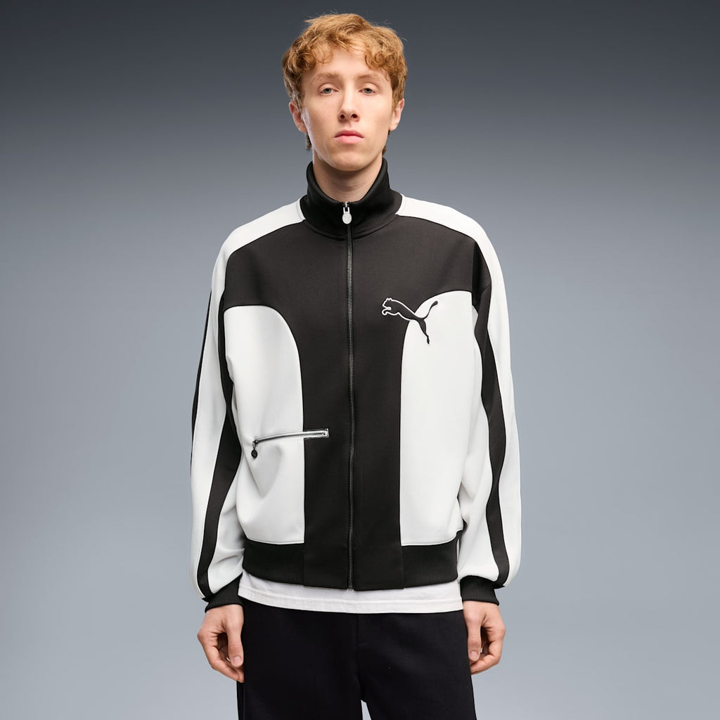 T7 Love Of The Cat Men's Relaxed T7 Track Jacket - PUMA Black - on model