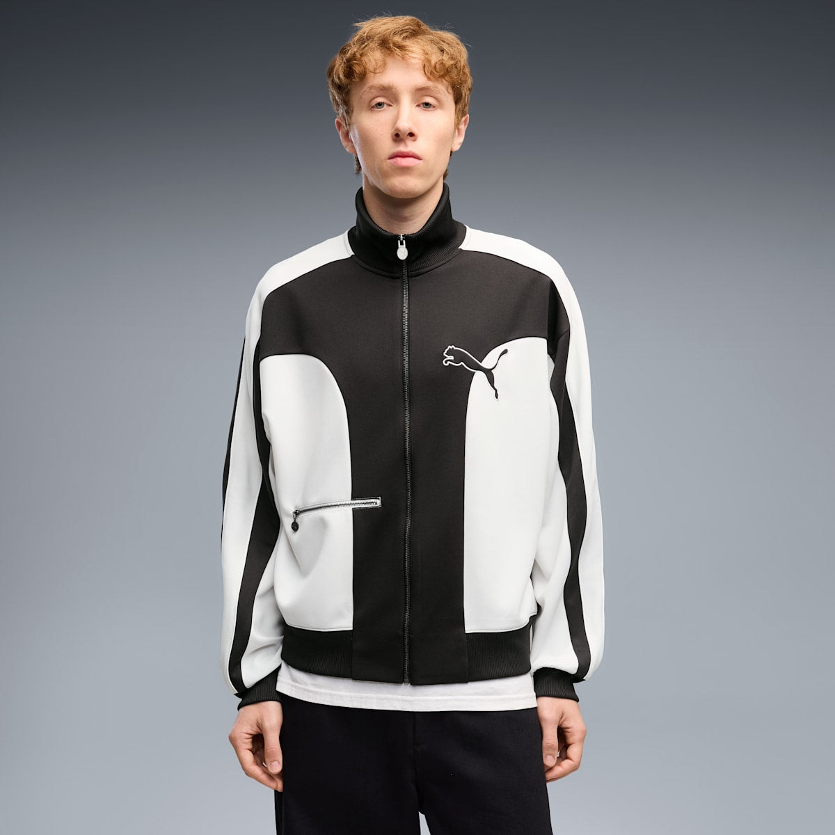 T7 Love Of The Cat Men's Relaxed T7 Track Jacket - PUMA Black - on model