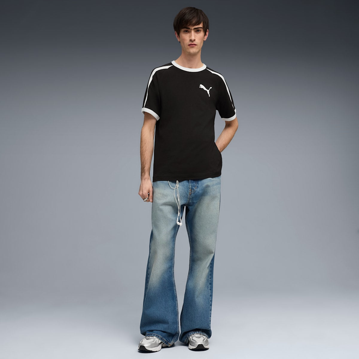 T7 Big Cat Ringer Tee Men - PUMA Black image 3