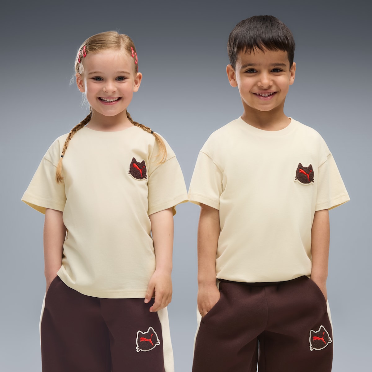 Imaginary Friend Relaxed Badge Tee Kids - Alpine Snow - on model