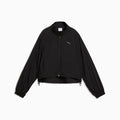HER Relaxed Full-Zip Woven Jacket Women - PUMA Black front view