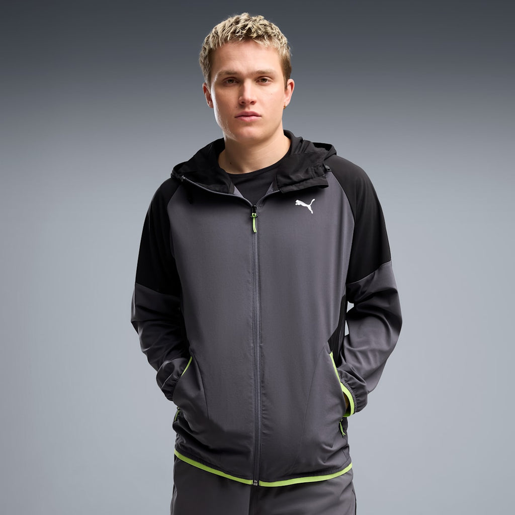 PWRTRAIN Stretch Woven Full-Zip Jacket Men - Galactic Gray - on model