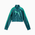 FUTURE.PUMA.ARCHIVE T7 Slim Cropped Track Jacket Women - Emerald Ice front view