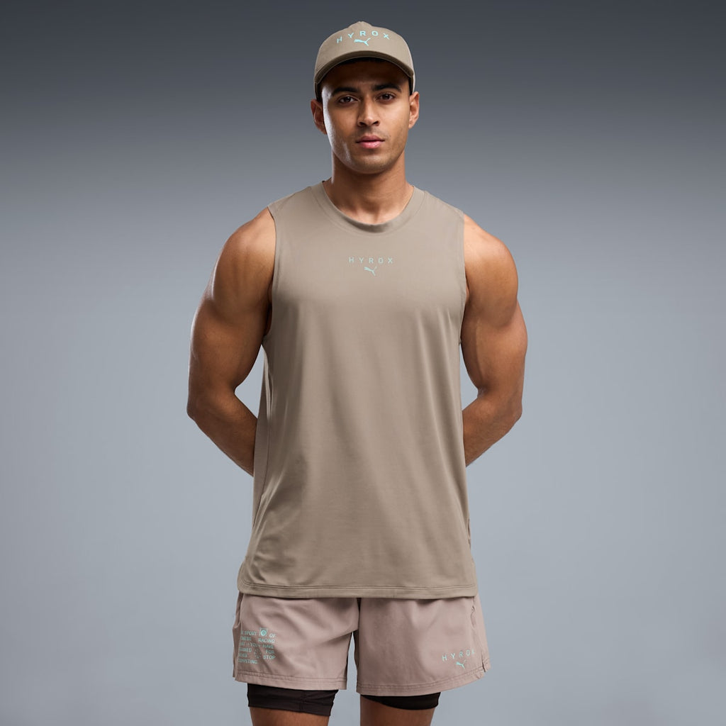 Polera sin mangas PUMA x HYROX CLOUDSPUN para hombre - Mouse Gray - on model