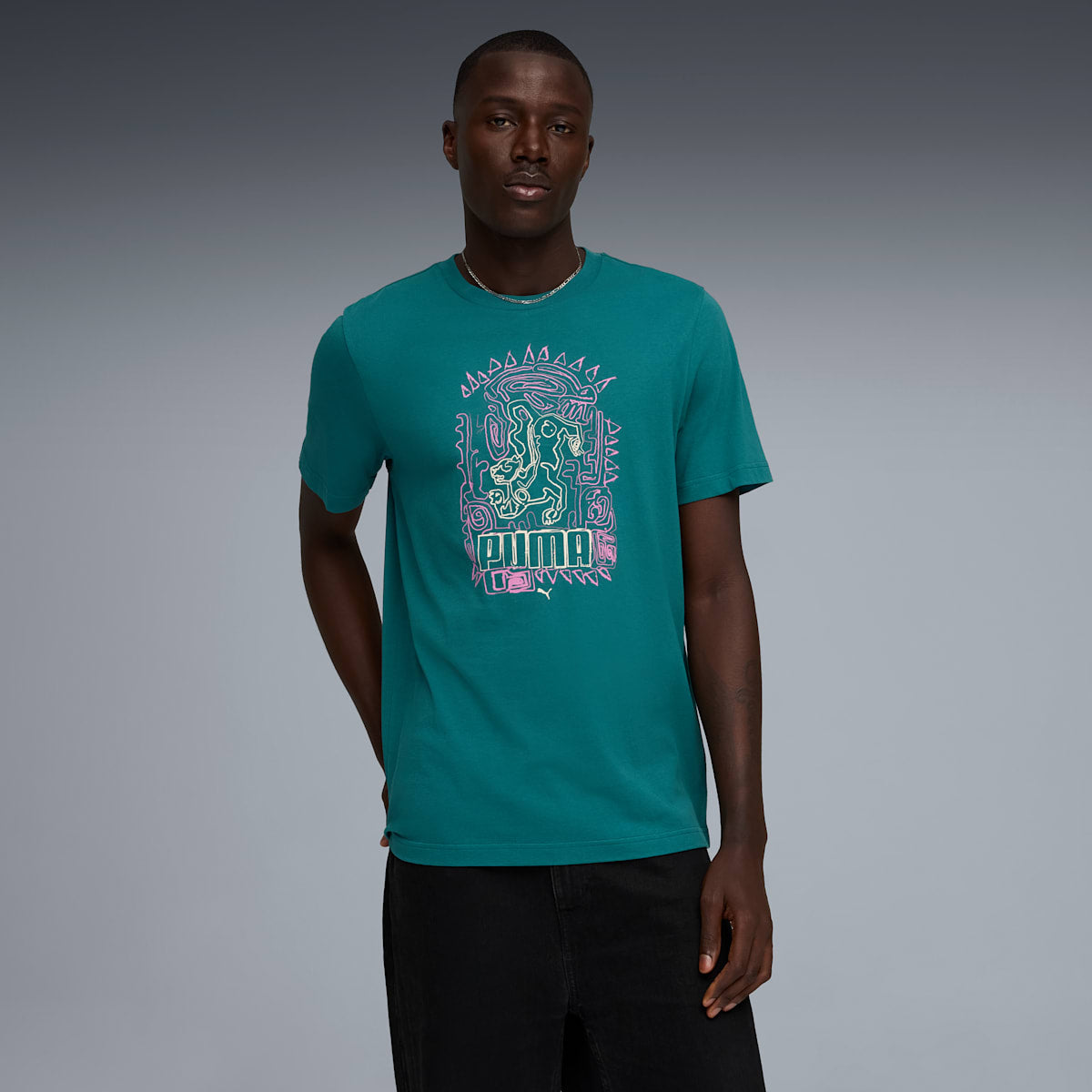 Graphic Hand-Drawn Tee Men - Emerald Ice image 4