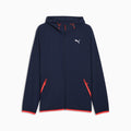 PWRTRAIN Stretch Woven Full-Zip Jacket Men - PUMA Navy - front on white background