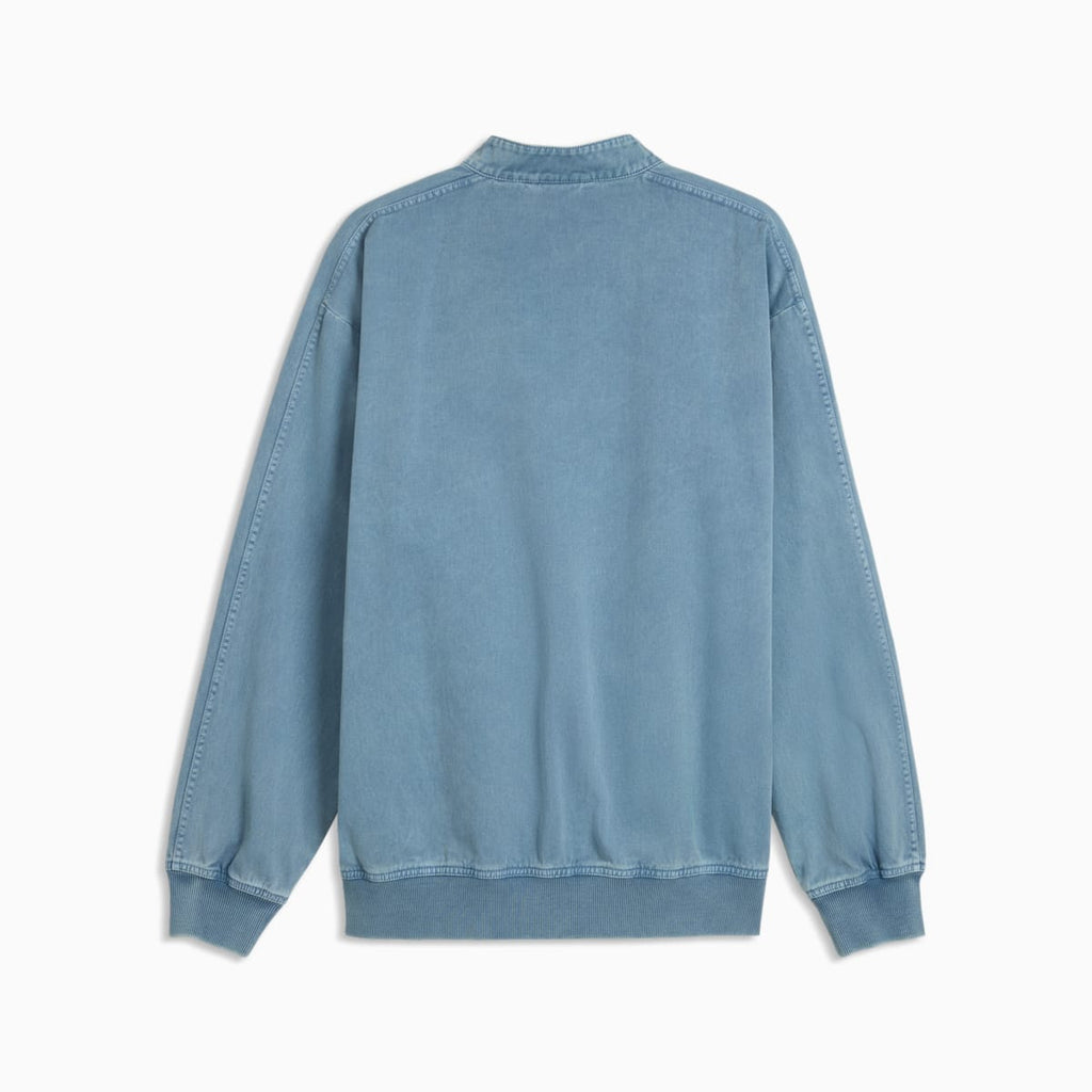 FUTURE.PUMA.ARCHIVE Relaxed Washed Twill T7 Track Jacket - Cool Blue - back on white background