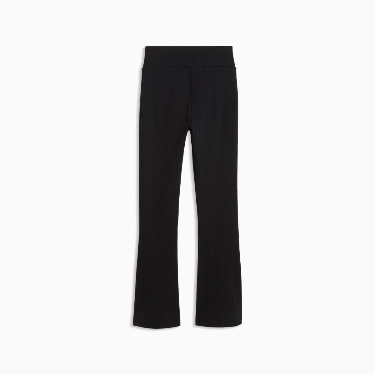 HER Women's Rib Flared Leggings - PUMA Black - back on white background