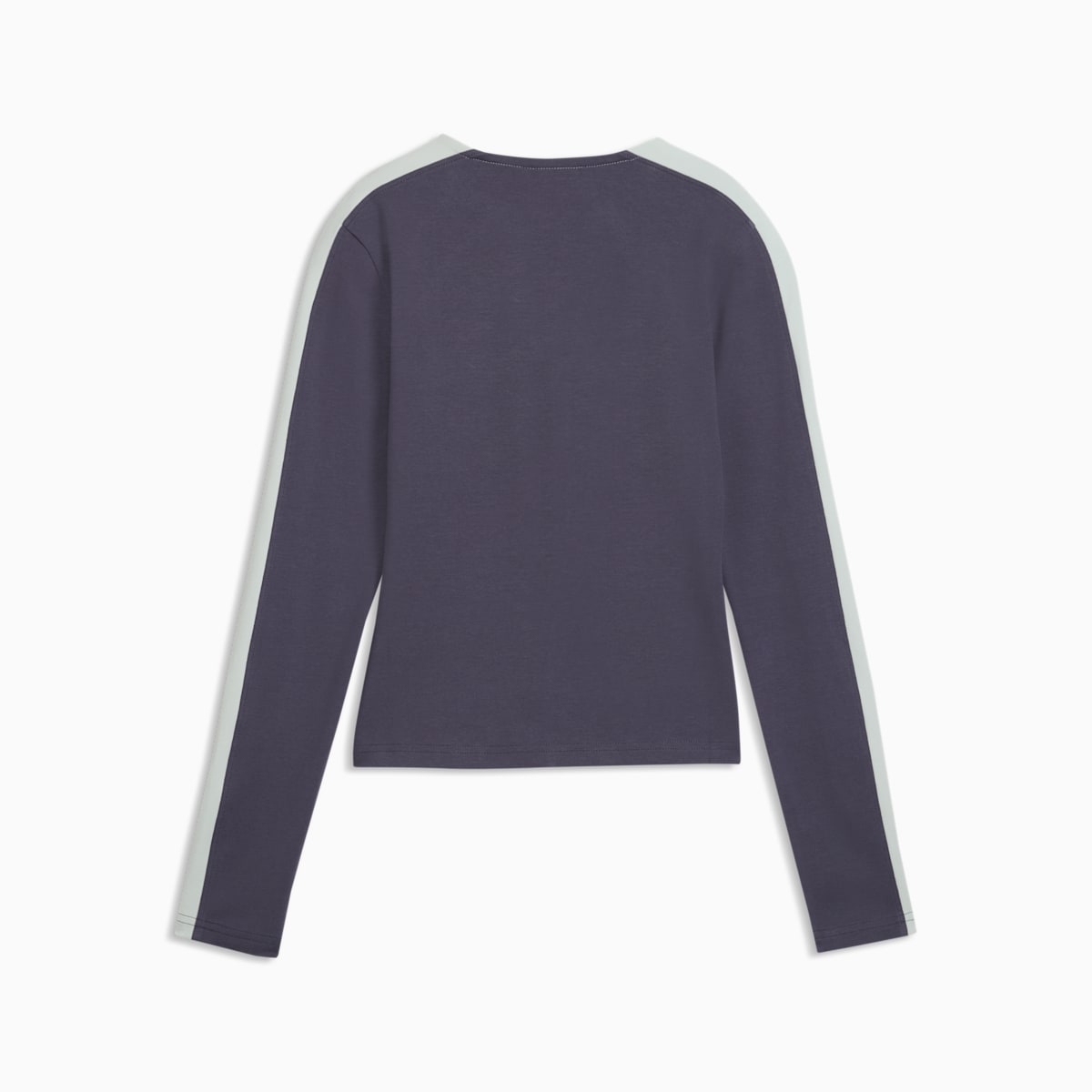T7 Women's Slim Long Sleeve Cut-Out Tee - Inky Depths-Crème De Mint - back on white background