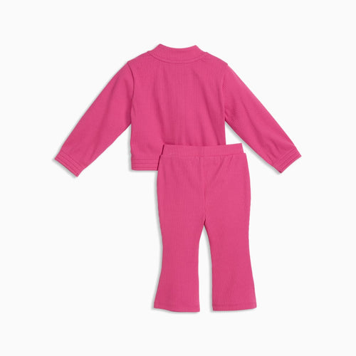 Essentials Elevated Rib Tracksuit Toddlers - Pink Opal - back on white background