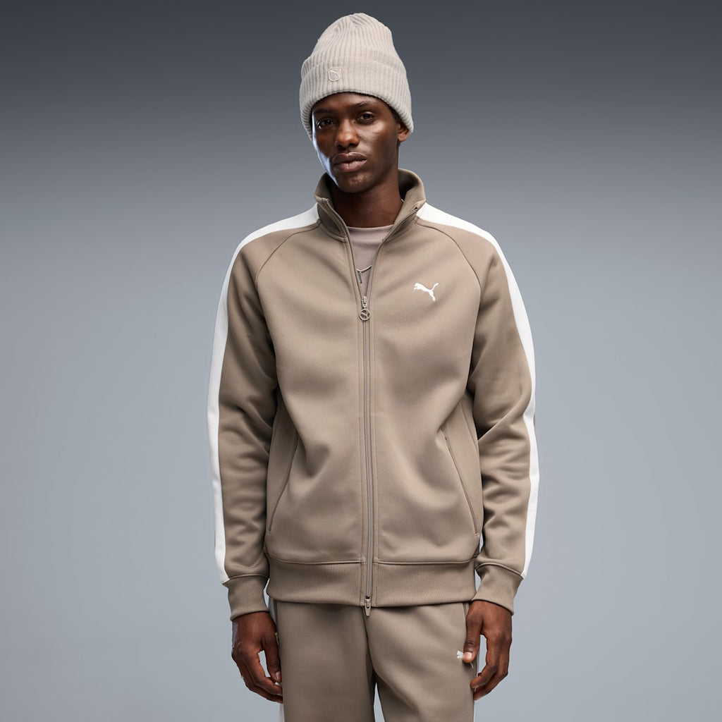 T7 Men's Track Jacket - Mouse Gray - on model