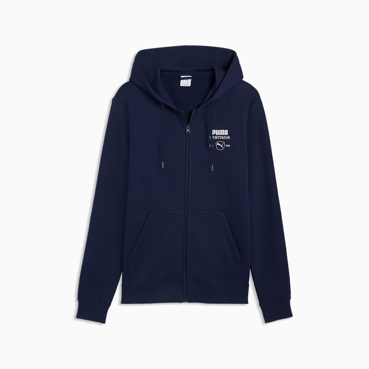 PUMA Class Men's Graphic Full-Zip Hoodie - PUMA Navy - front on white background