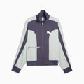 T7 Love Of The Cat Men's Relaxed T7 Track Jacket - Inky Depths-Créme De Mint - front on white background
