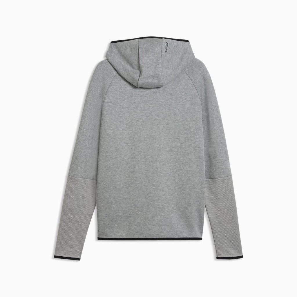 PUMATECH Elevated Slim Full-Zip Hoodie Men - Medium Gray Heather - back on white background