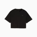 PUMA Class Relaxed Cropped Graphic Tee Youth - PUMA Black - front on white background