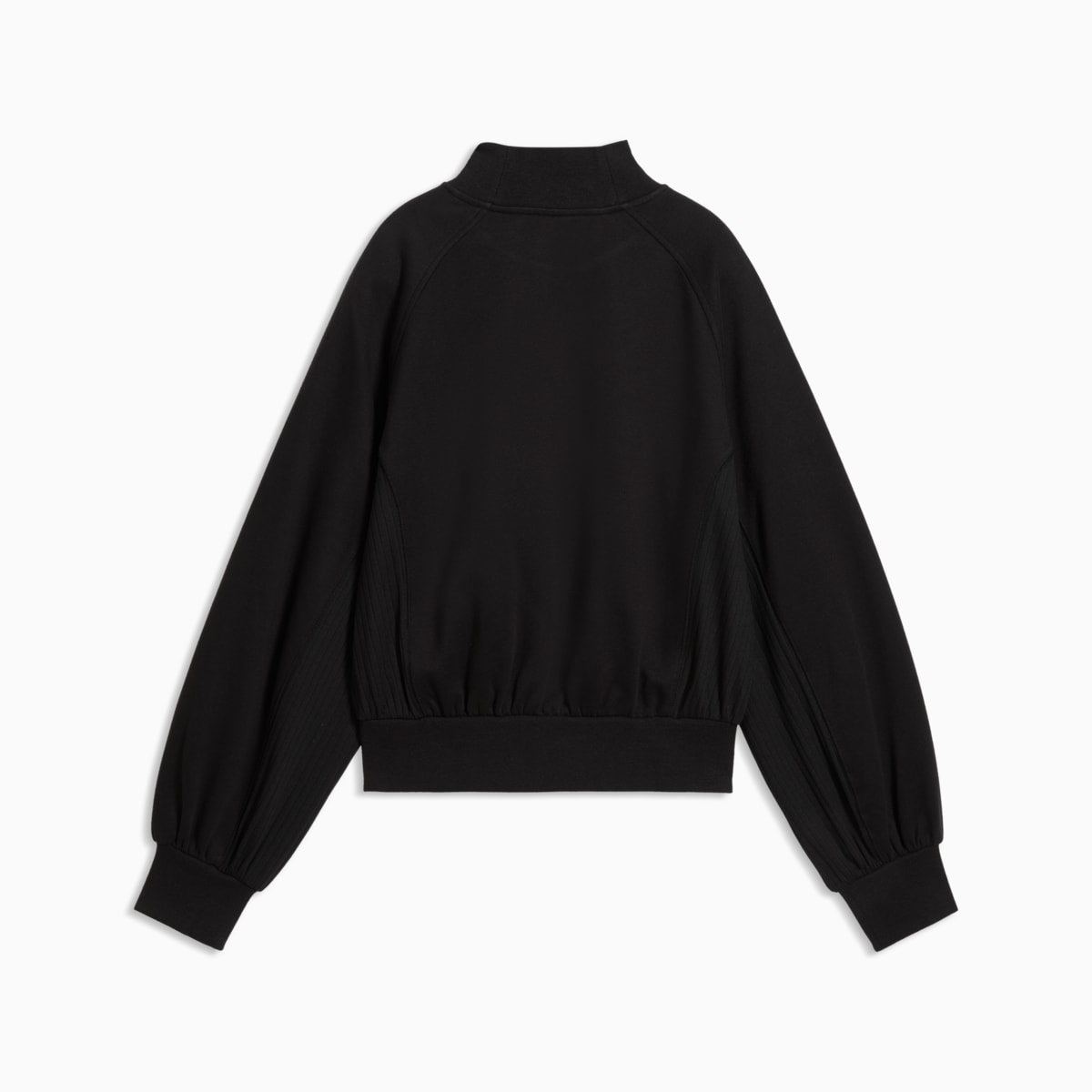 HER Relaxed Mock Neck Crew Sweatshirt Women - PUMA Black - back on white background