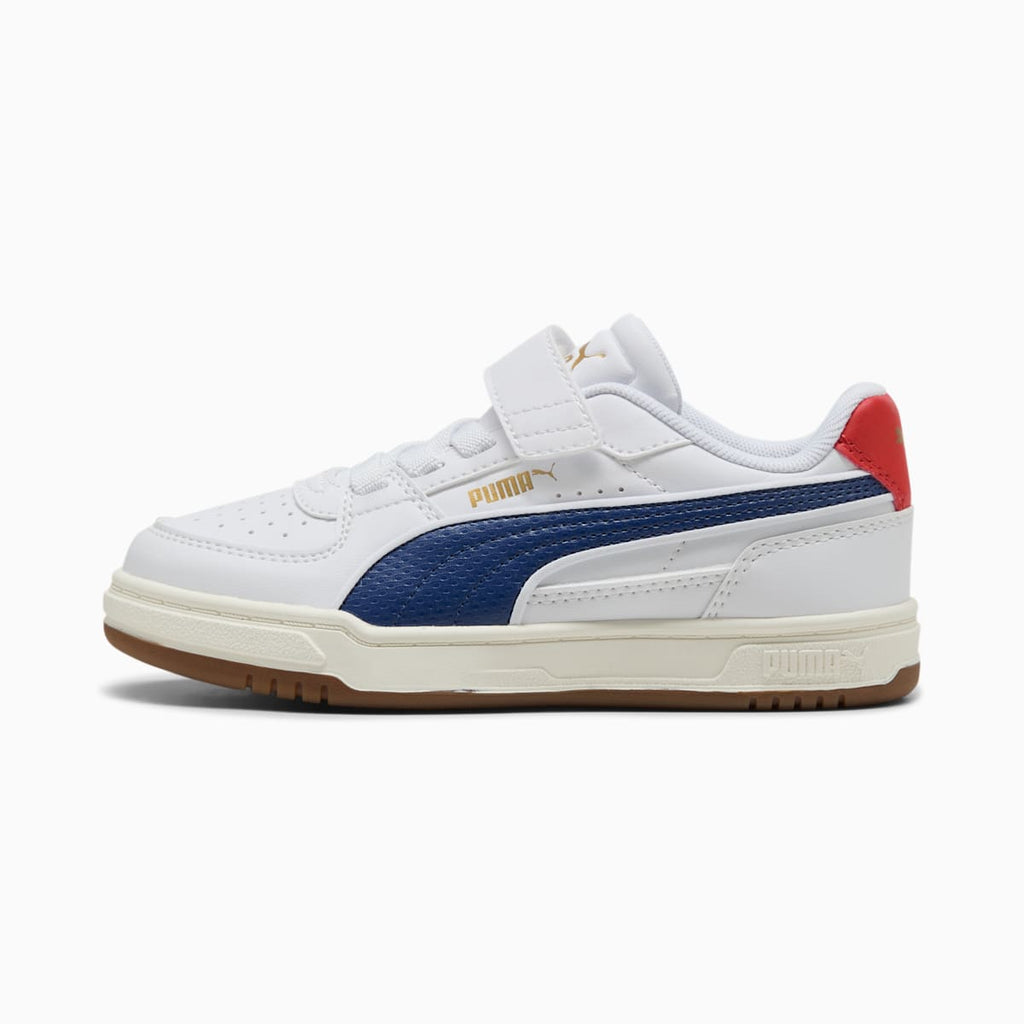 PUMA Caven III Retro AC+ PS Kids Sneakers - White - Side Profile - Lateral