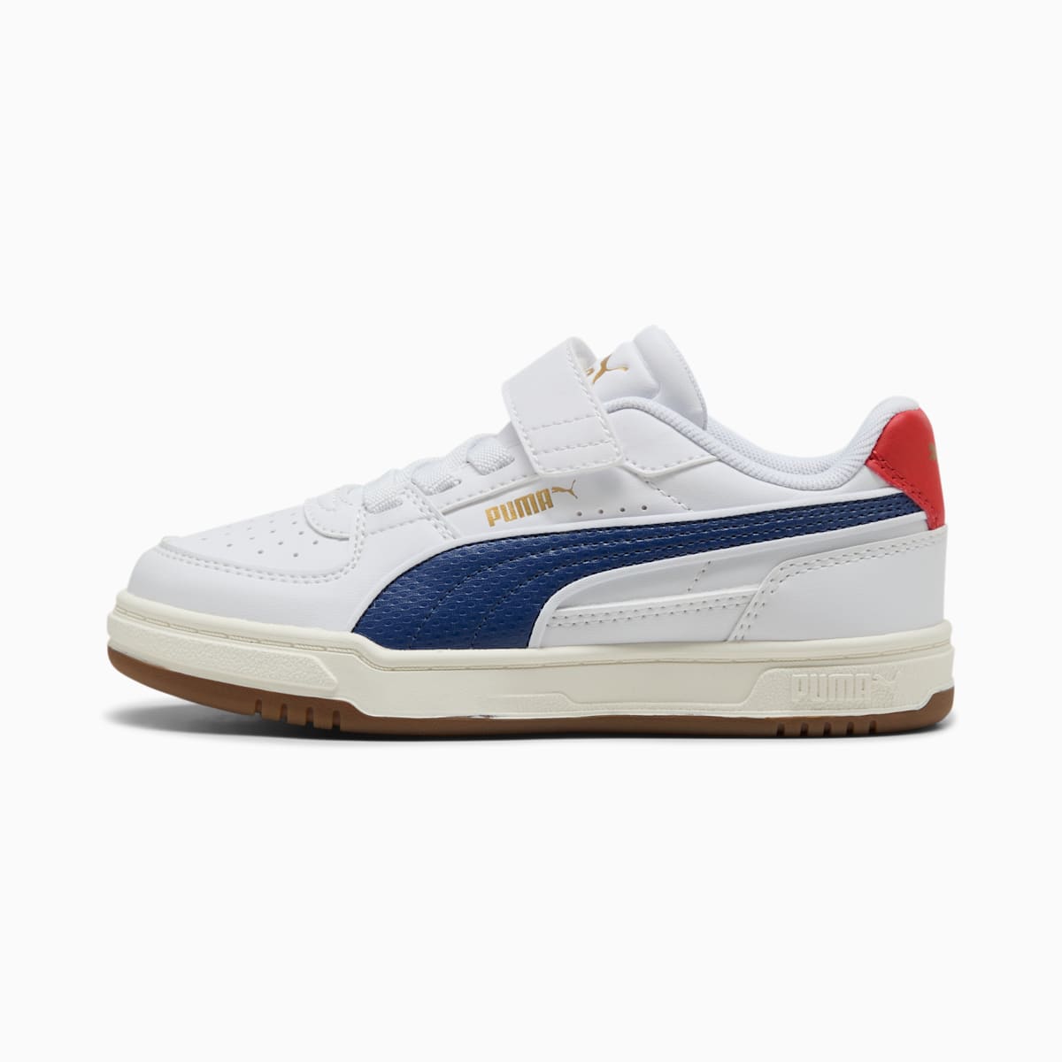 PUMA Caven III Retro AC+ PS Kids Sneakers - White - Side Profile - Lateral