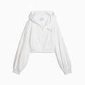 Essentials Graphic Bedazzled Full-Zip Hoodie Women - PUMA White front view