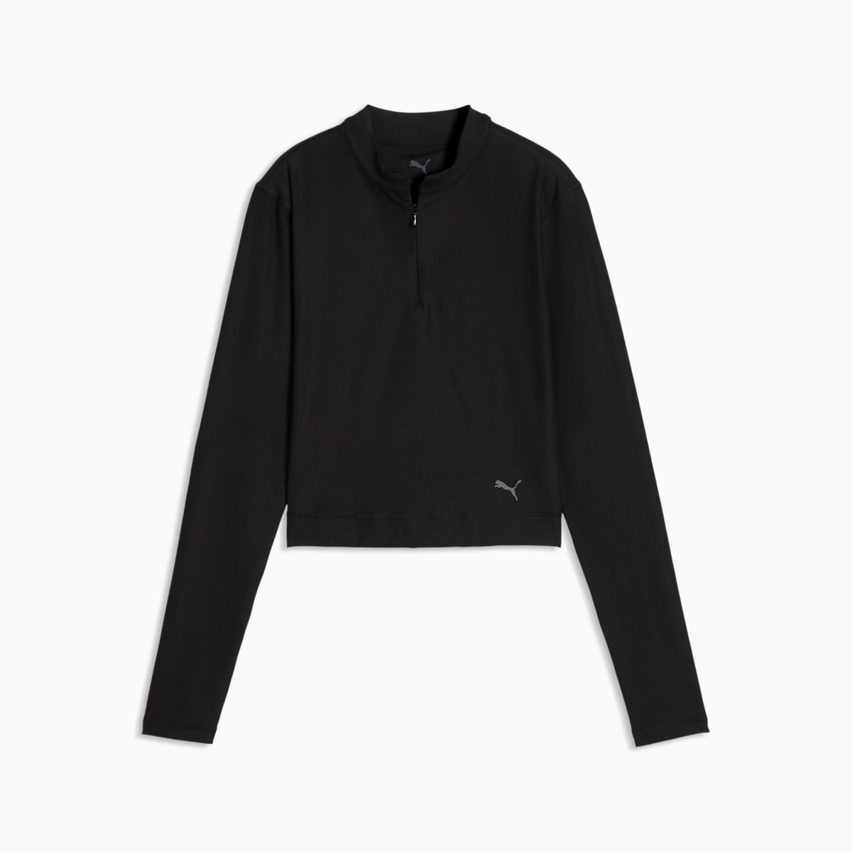 Cloudspun Ultra Soft Women's Quarter-Zip Training Top - PUMA Black - front on white background