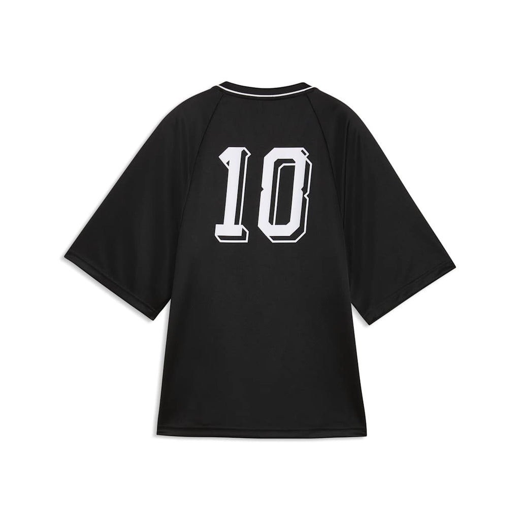 FUTURE.PUMA.ARCHIVE Fitted-Waist Football Jersey Women - PUMA Black back view