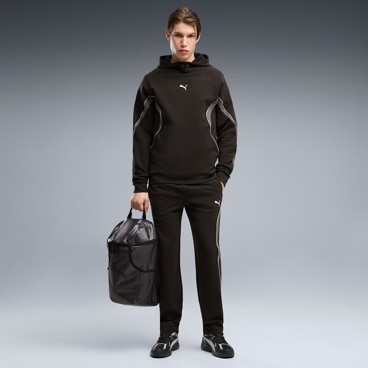 PUMA Sport Colourblocked Sweatpants Men - PUMA Black - on model