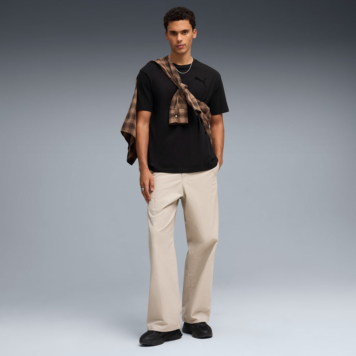 Essentials Elevated Cat Logo Relaxed Tee Men - PUMA Black image 3