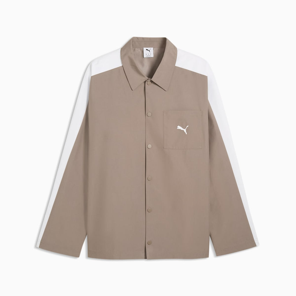T7 Relaxed Overshirt Men - Mouse Gray - front on white background