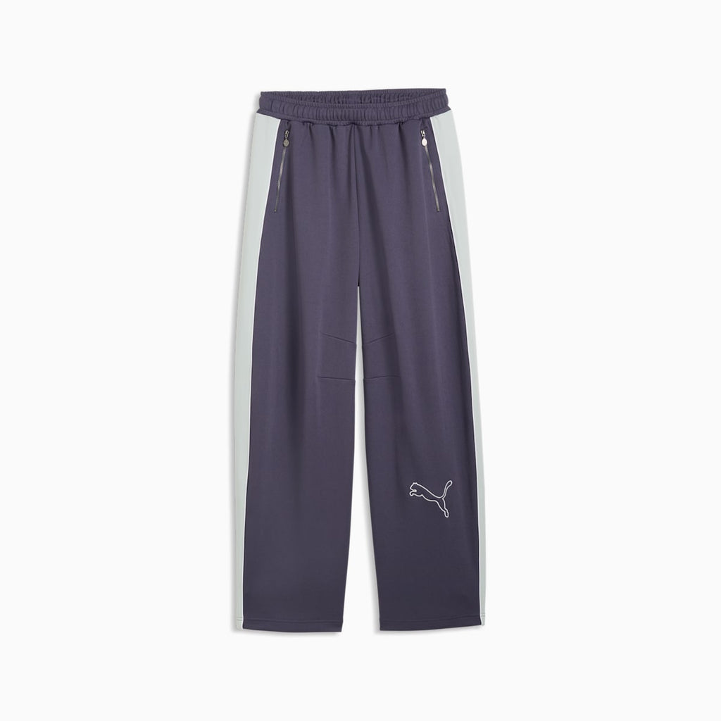 T7 Love Of The Cat Men's Barrel Track Pants - Inky Depths-Créme De Mint - front on white background