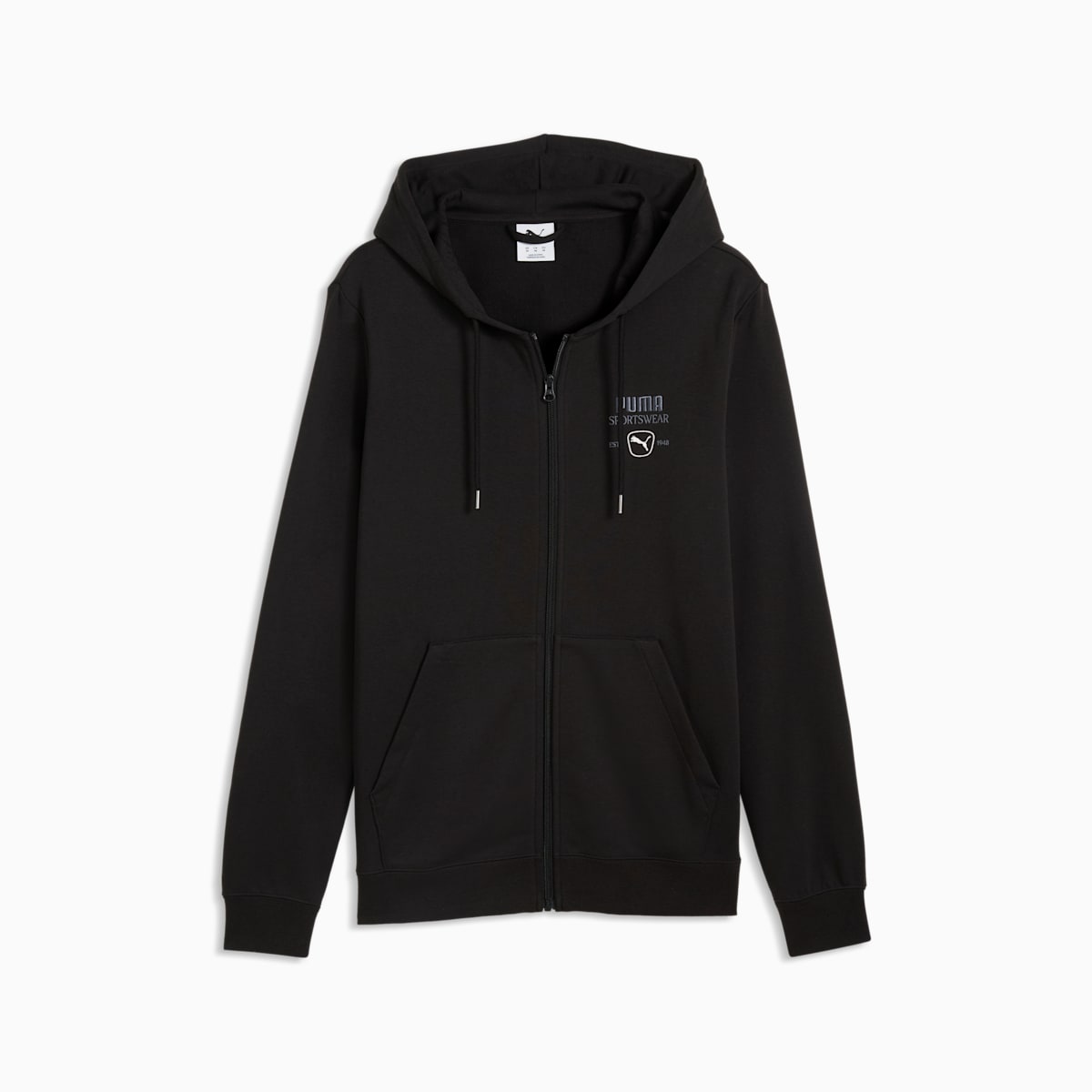 PUMA Class Men's Graphic Full-Zip Hoodie - PUMA Black - front on white background