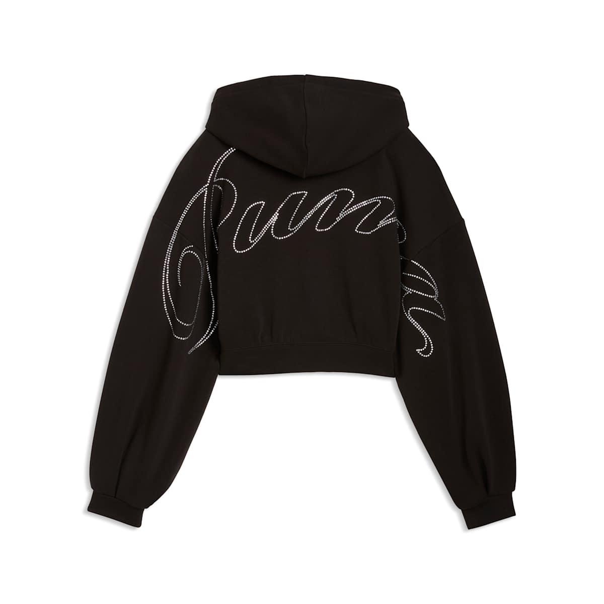 Essentials Graphic Bedazzled Full-Zip Hoodie Women - PUMA Black back view